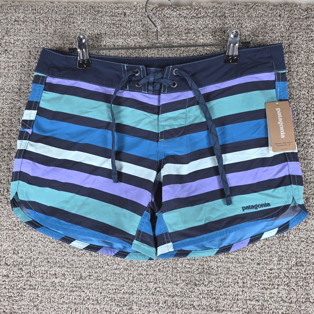 Patagonia Women's Wavefarer Boardshorts 5"‎ Striped Regular Fit Size 2 NWT
